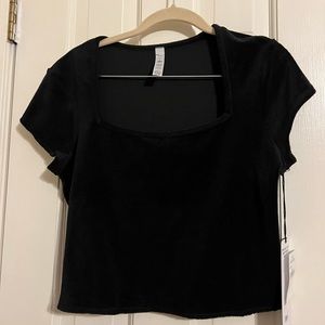 Alo terry cloth cropped workout top